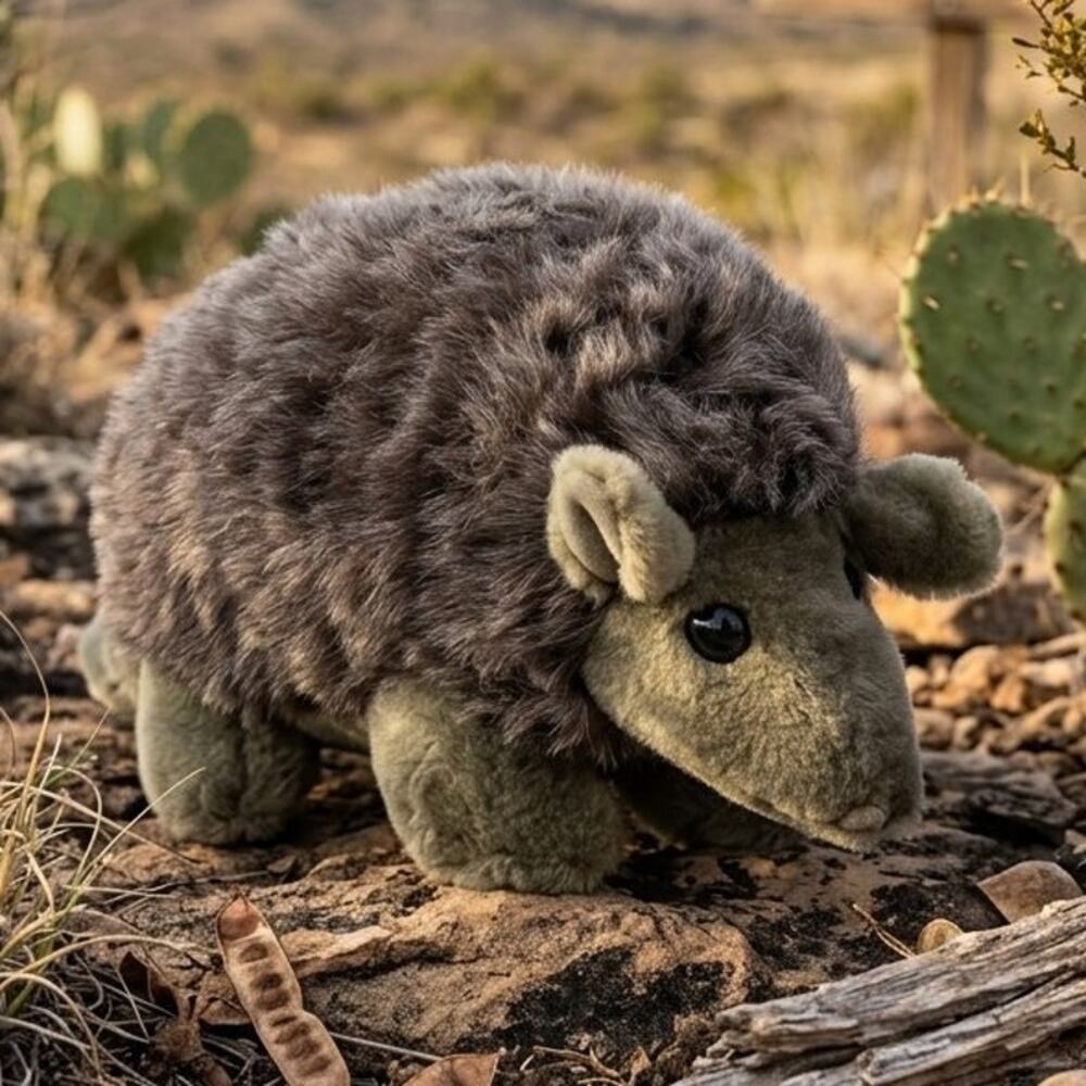 The Toy Works 15" Gray Texas Armadillo Plush Furry Soft Stuffed Animal